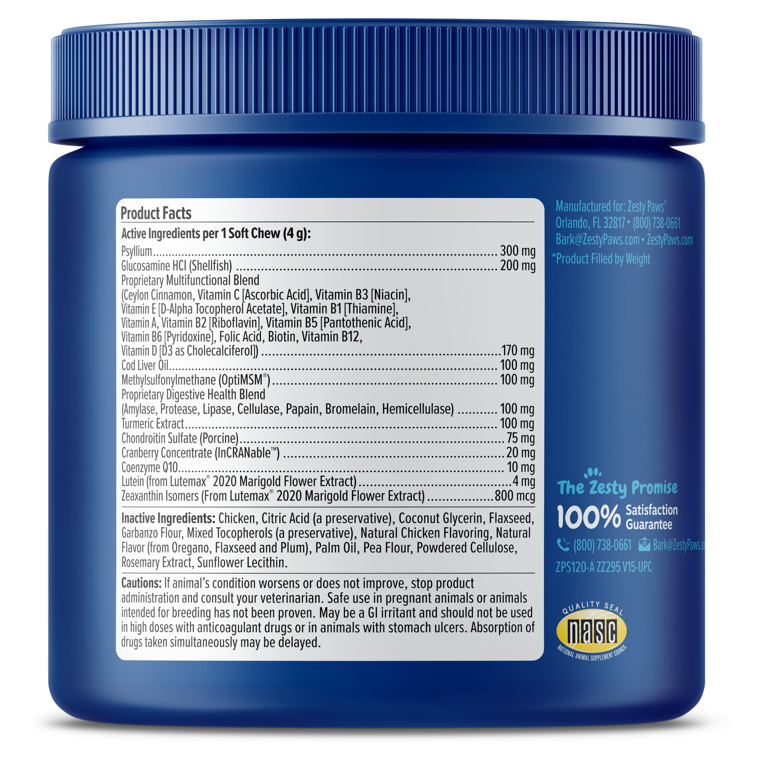 Zesty Paws coenzyme Q10 Lutemax image for heart and brain support