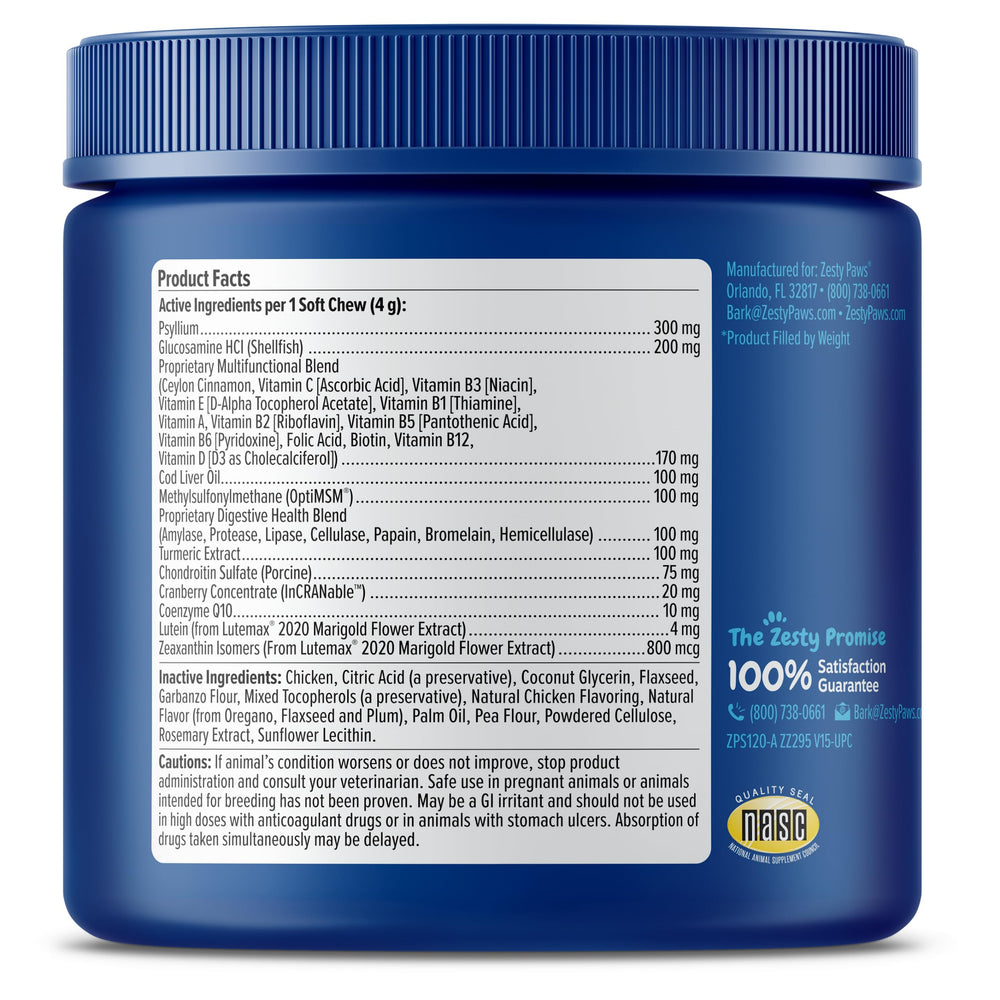 Zesty Paws coenzyme Q10 Lutemax image for heart and brain support
