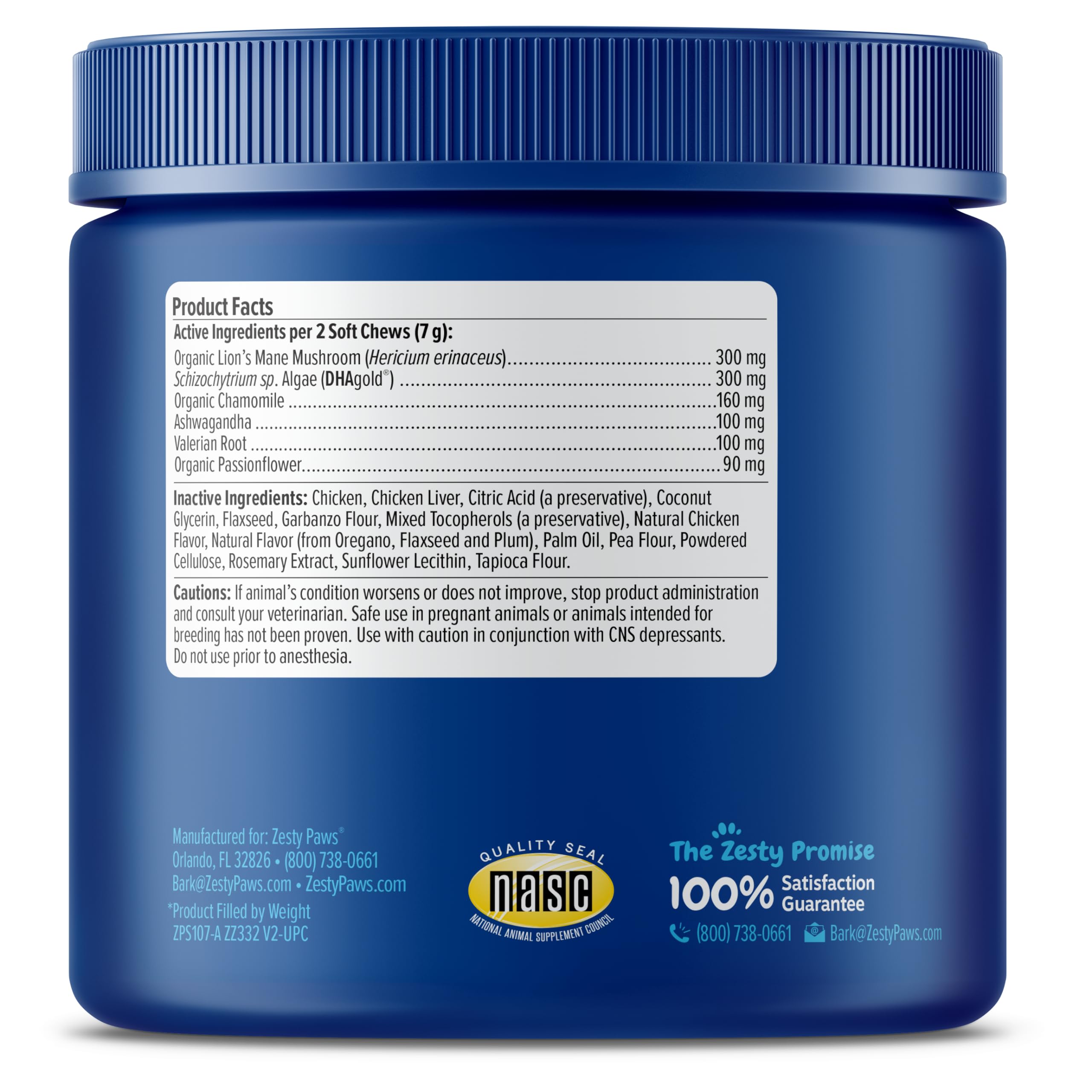 Zesty Paws DHA Gold bottle signals omega-3 brain-supporting benefits.