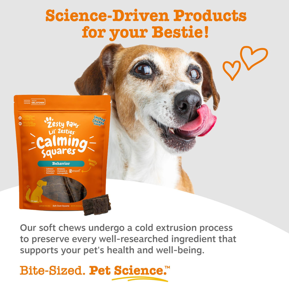 Zesty Paws calming chews fireworks nighttime use for safer fireworks nights.