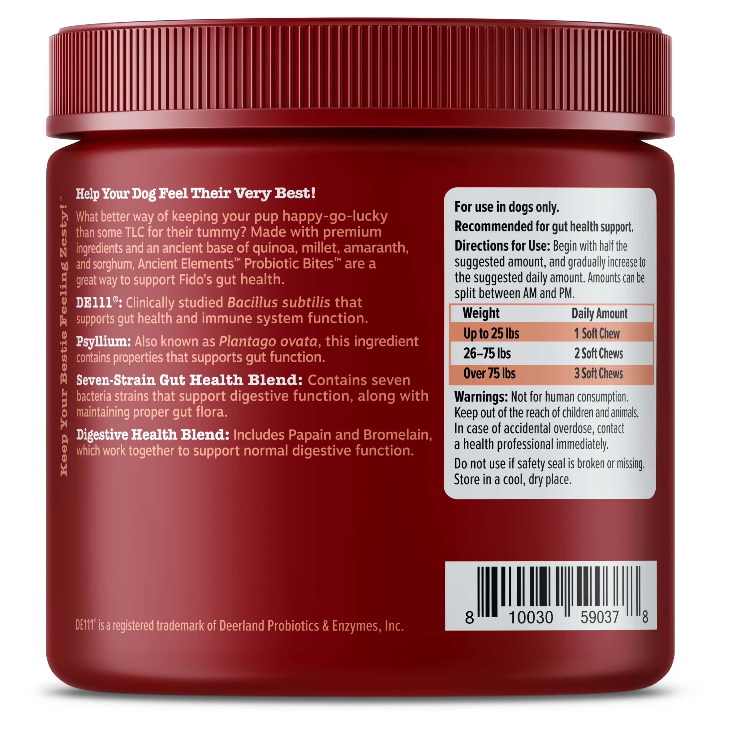 Zesty Paws Probiotics for Dogs daily-use scene featuring tasty gut-supporting treats