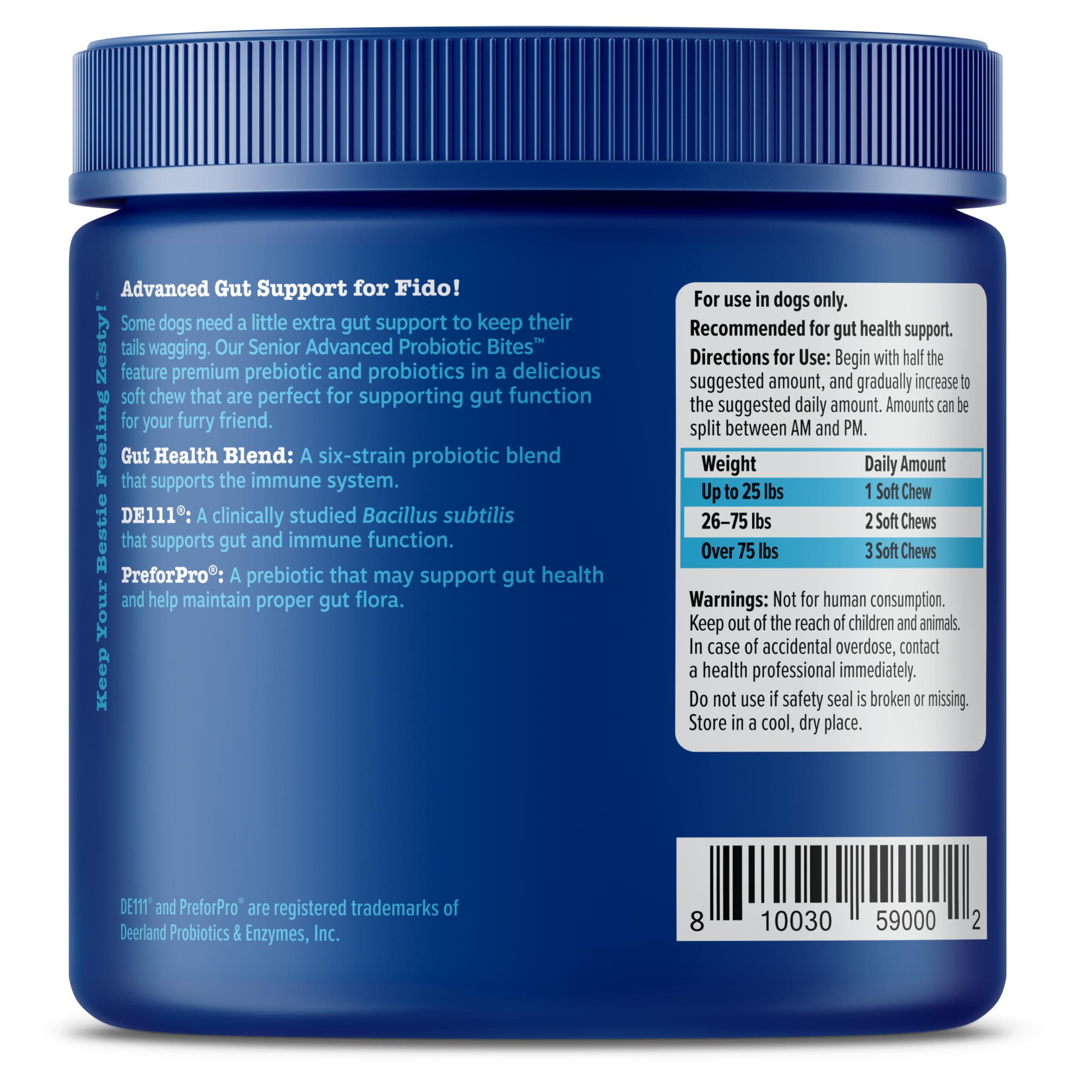 Zesty Paws probiotic bites showing easy administration during daily routine
