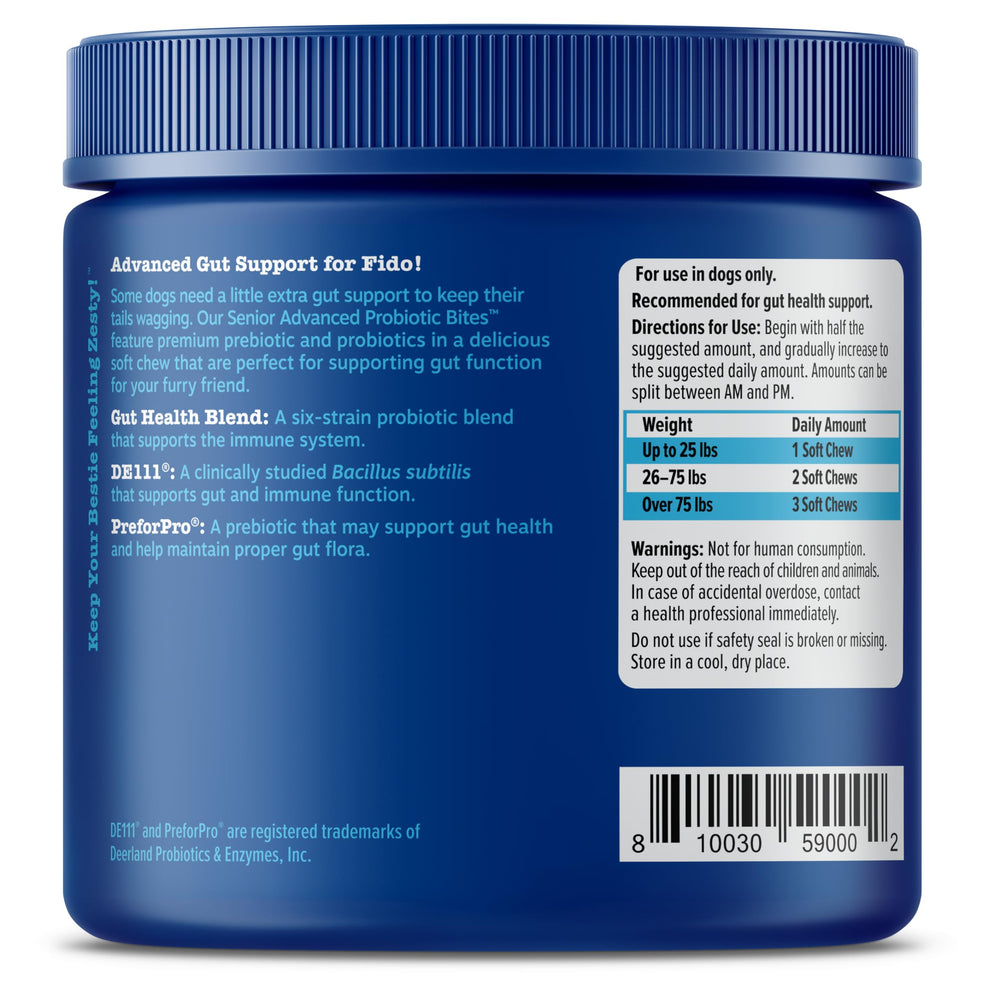 Zesty Paws probiotic bites showing easy administration during daily routine