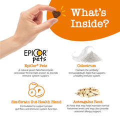 Zesty Paws probiotics ingredients label – highlights gut health support for better digestion.