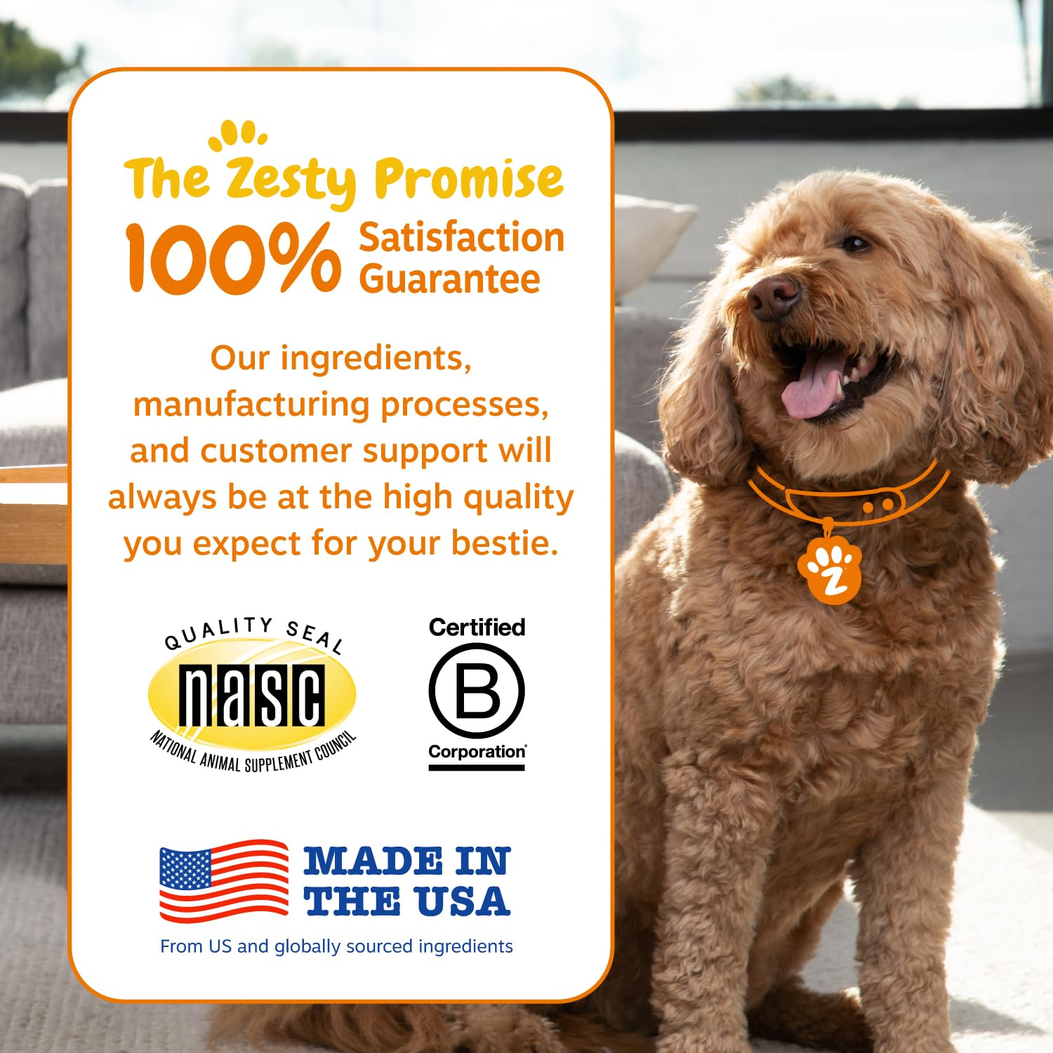 Six-strain probiotic blend image for Zesty Paws dog probiotic chews