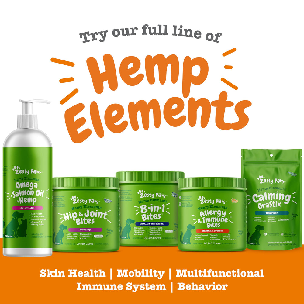 Zesty Paws Salmon Omega Oil Hemp may support immune system function