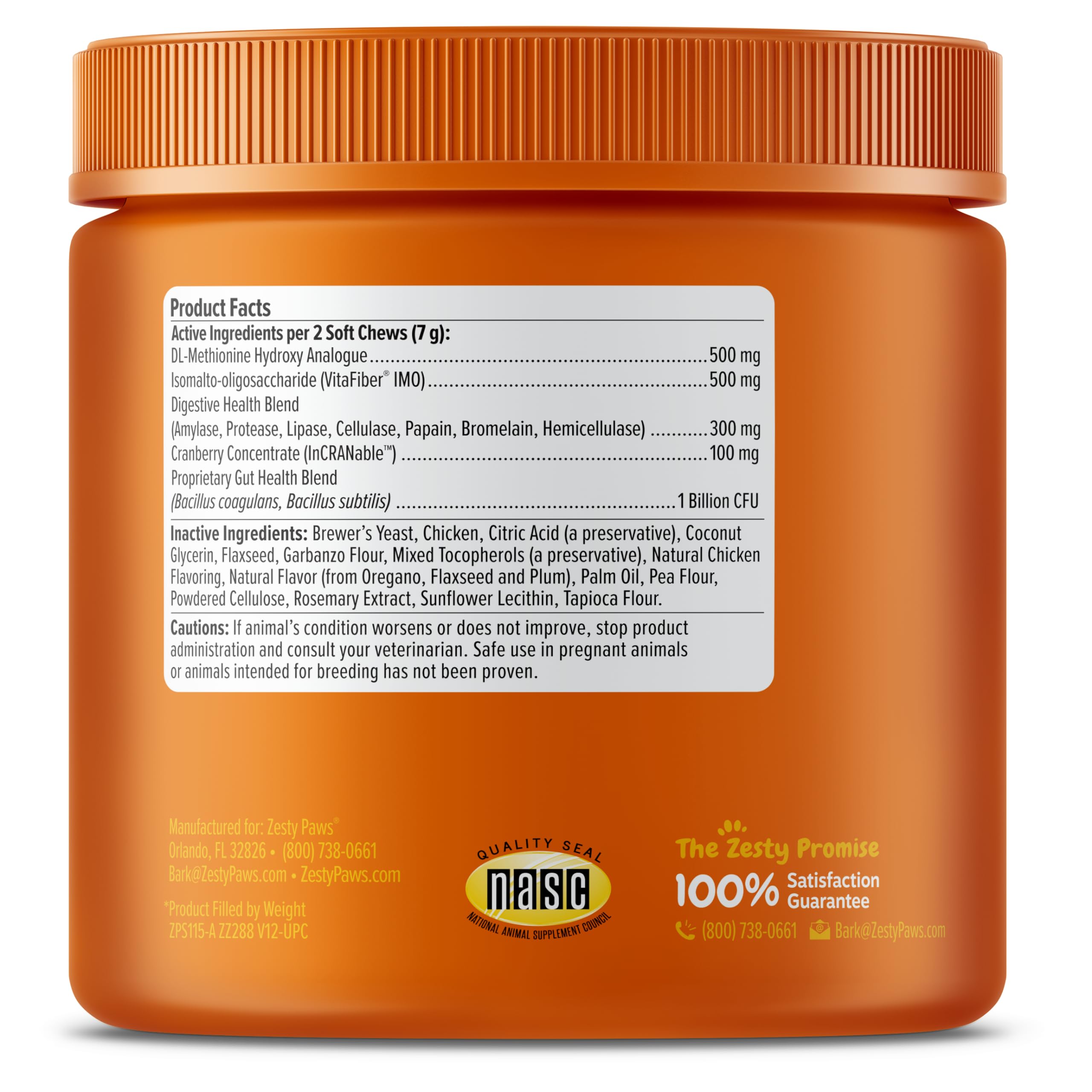 Zesty Paws Stay Green Bites-gut-health-blend with Bacillus strains for digestion