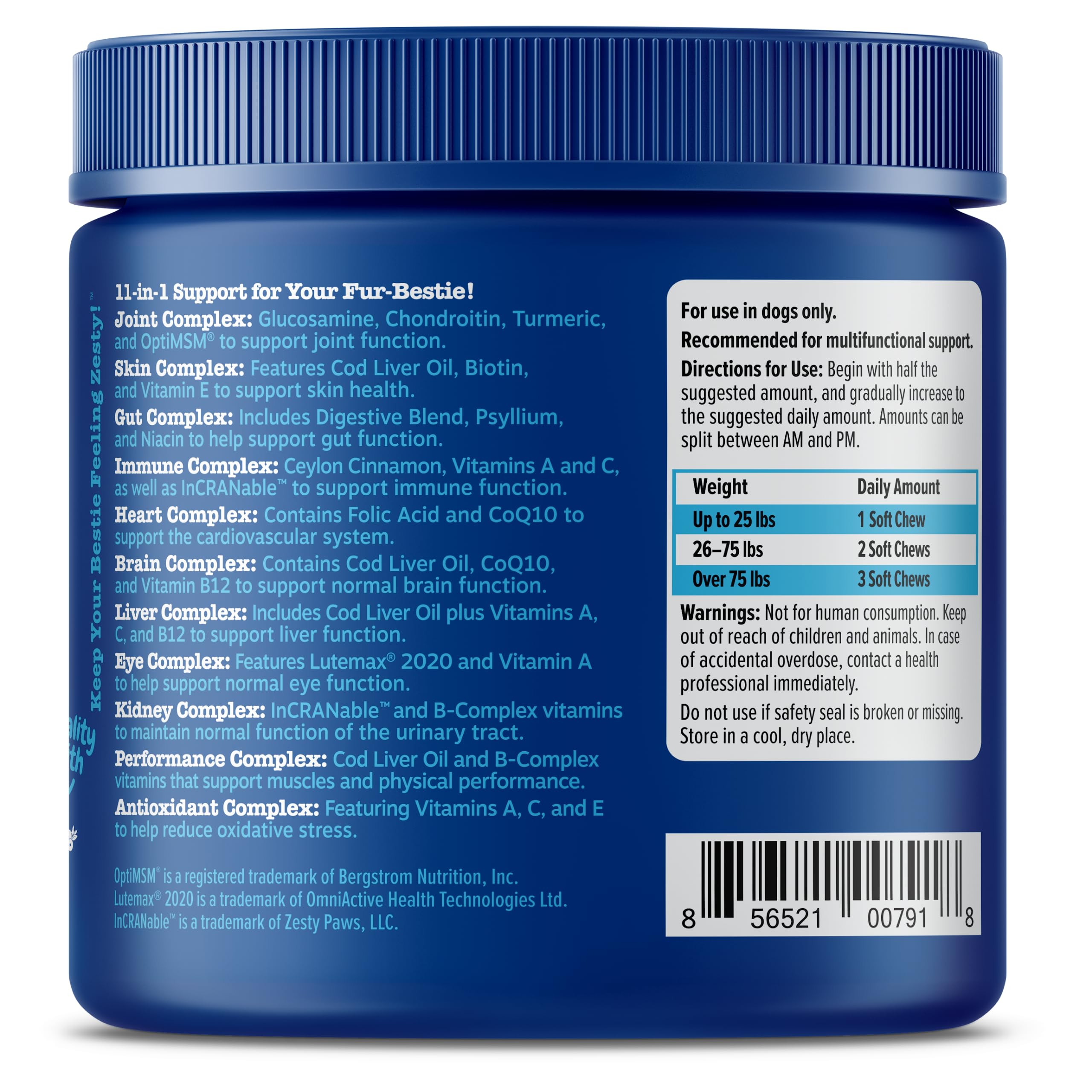 Zesty Paws turmeric and OptiMSM joint support image