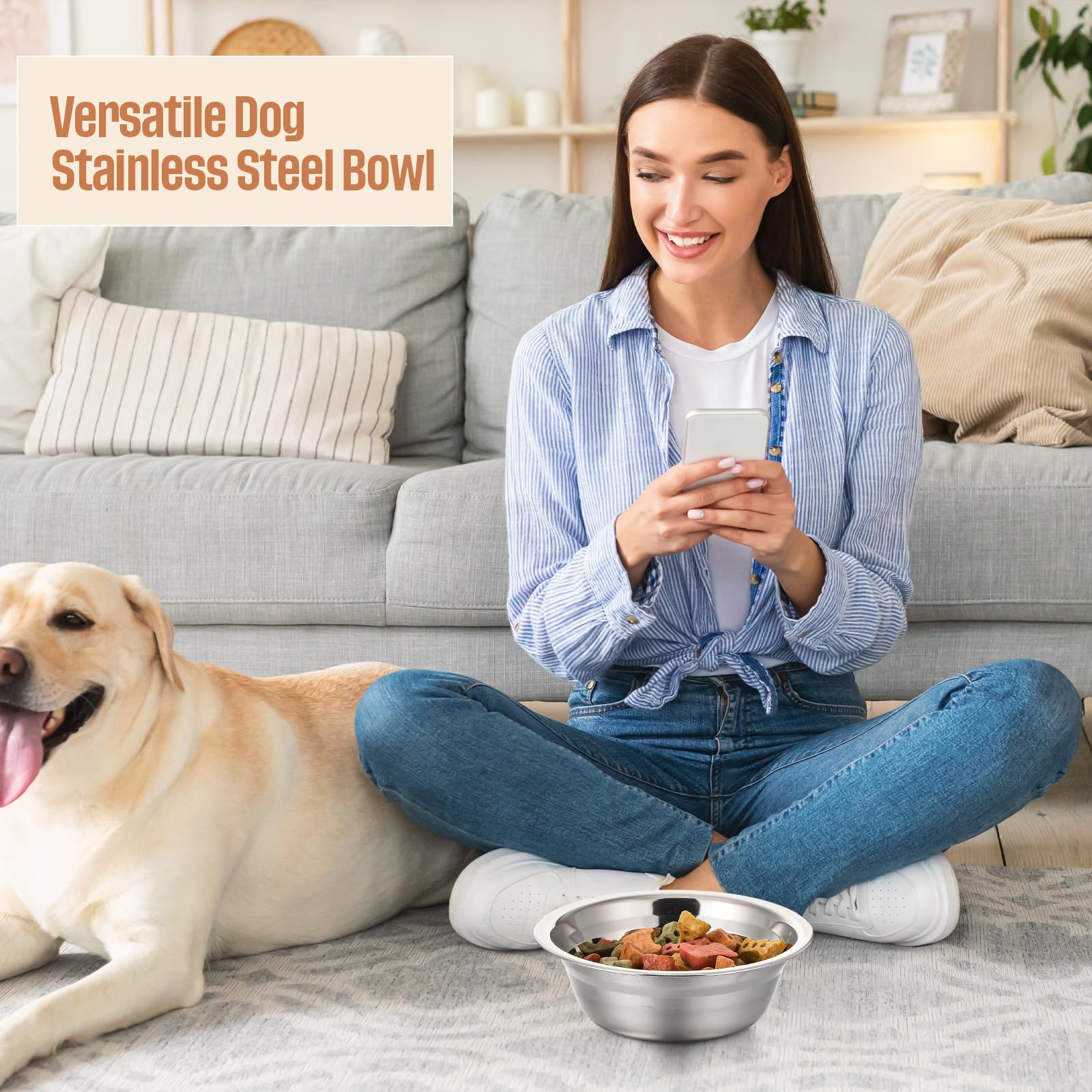 Zhehao stainless steel dog bowl, easy to clean and maintain
