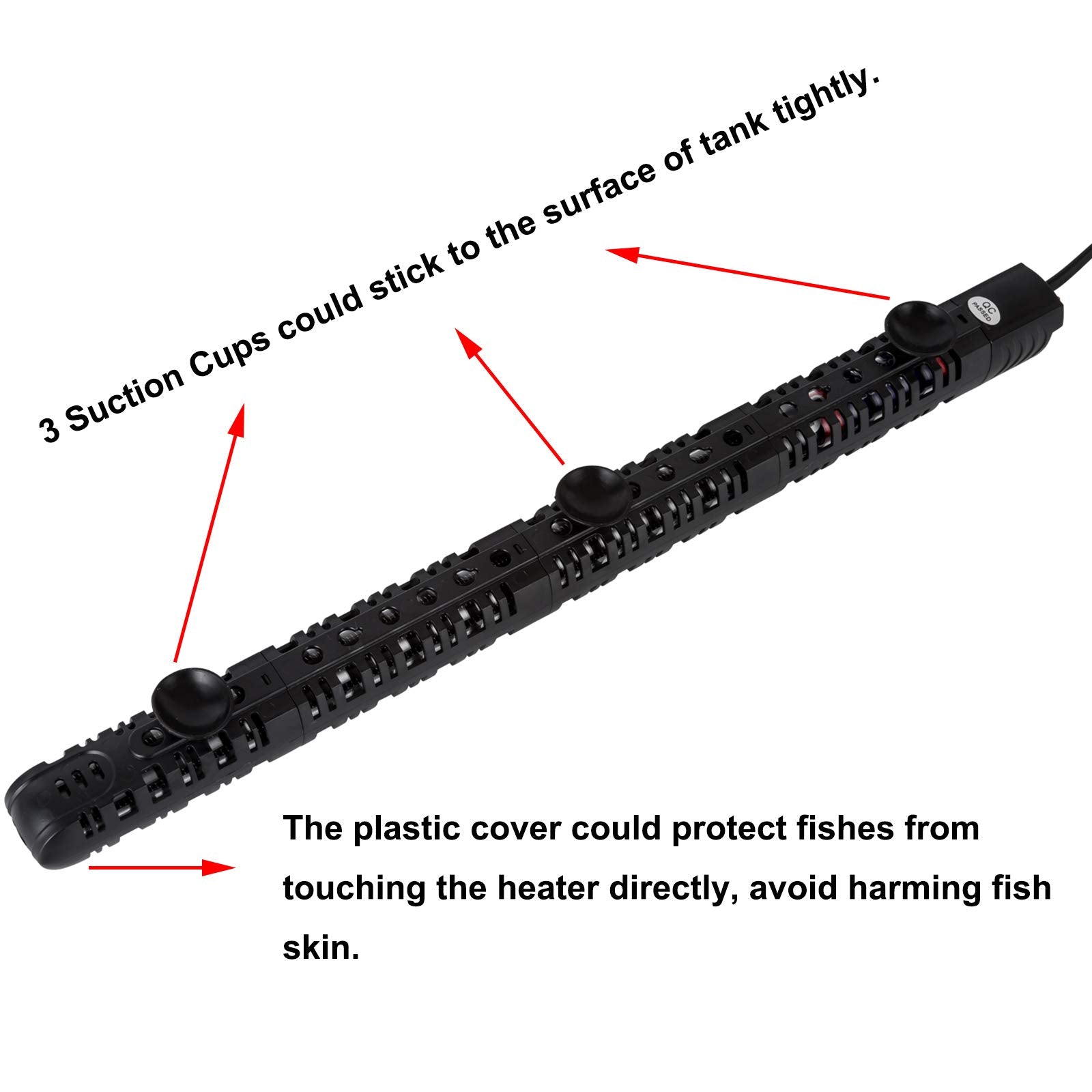 ZHGSERVU aquarium heater 300W top controller highlights adjustable range for tropical setups