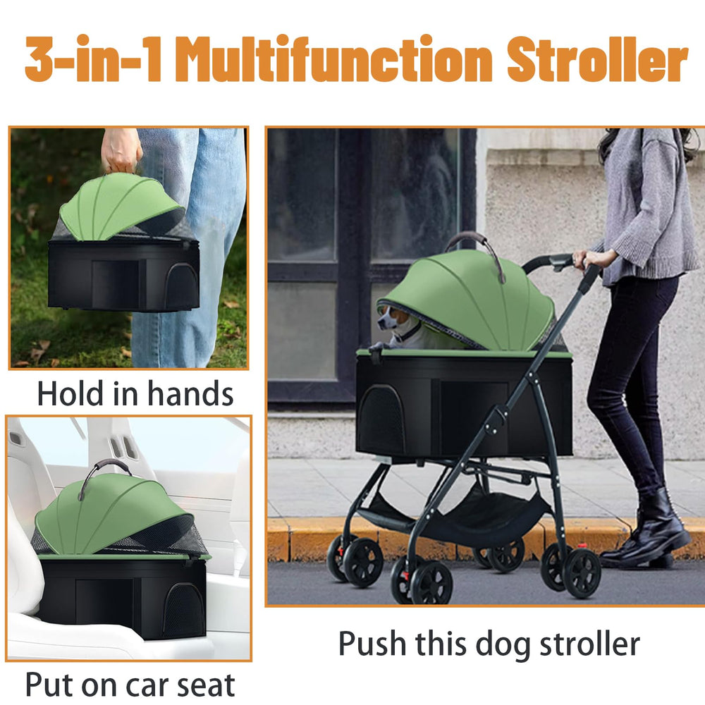 ZHUOKECE 3-in-1 folding view shows compact storage after outings.