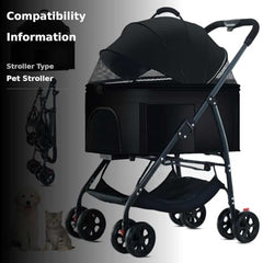 ZHUOKECE 3-in-1 pet stroller four-wheels smooth ride