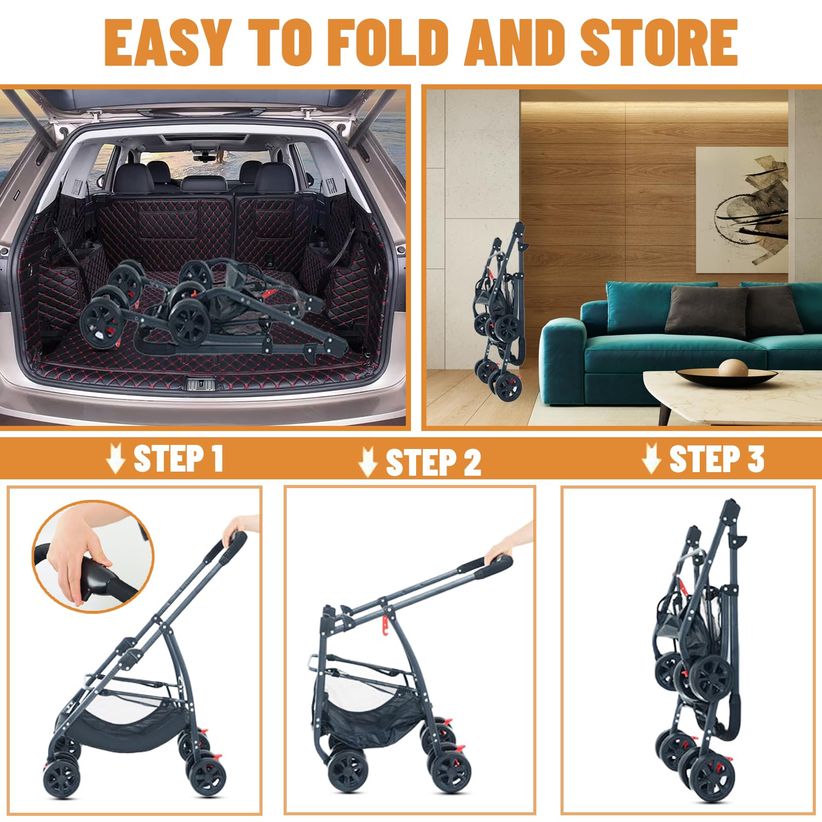 ZHUOKECE one-handed folding mechanism enables quick storage