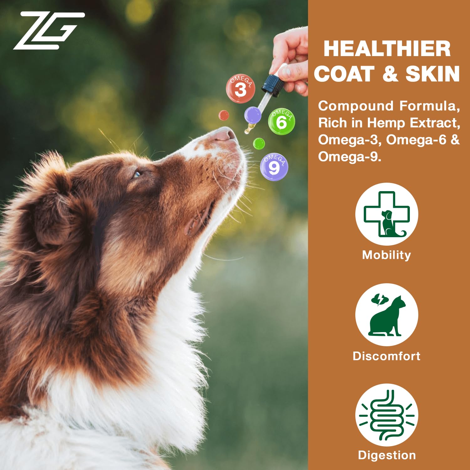 ziehoo-ge pet-relaxed dogs and cats on sofa show calm after dosing.