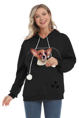 ZIIFULLHOU pet carrier sweatshirt front pouch for hands free pet carrying