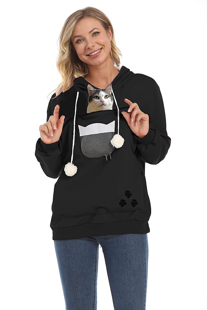 ZIIFULLHOU women's pet sweatshirt pocket detail for easy access
