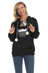 ZIIFULLHOU women's pet sweatshirt pocket detail for easy access
