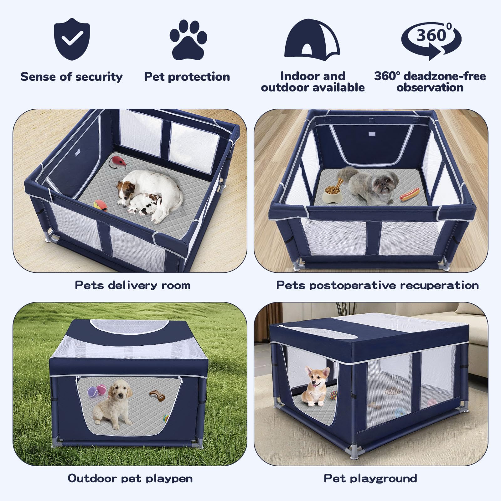 Zikopomi dog playpen indoor use creates a safe play yard in apartments