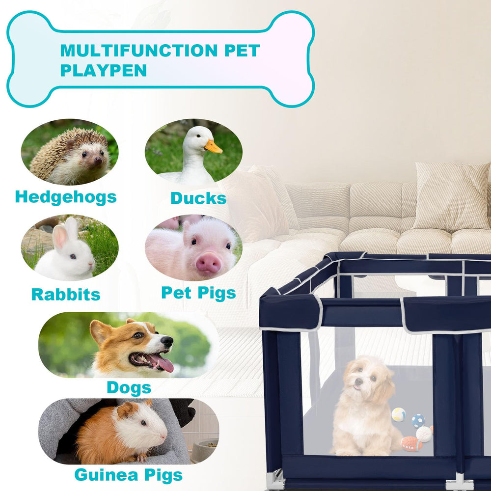 Zikopomi dog playpen zipper door for easy entry