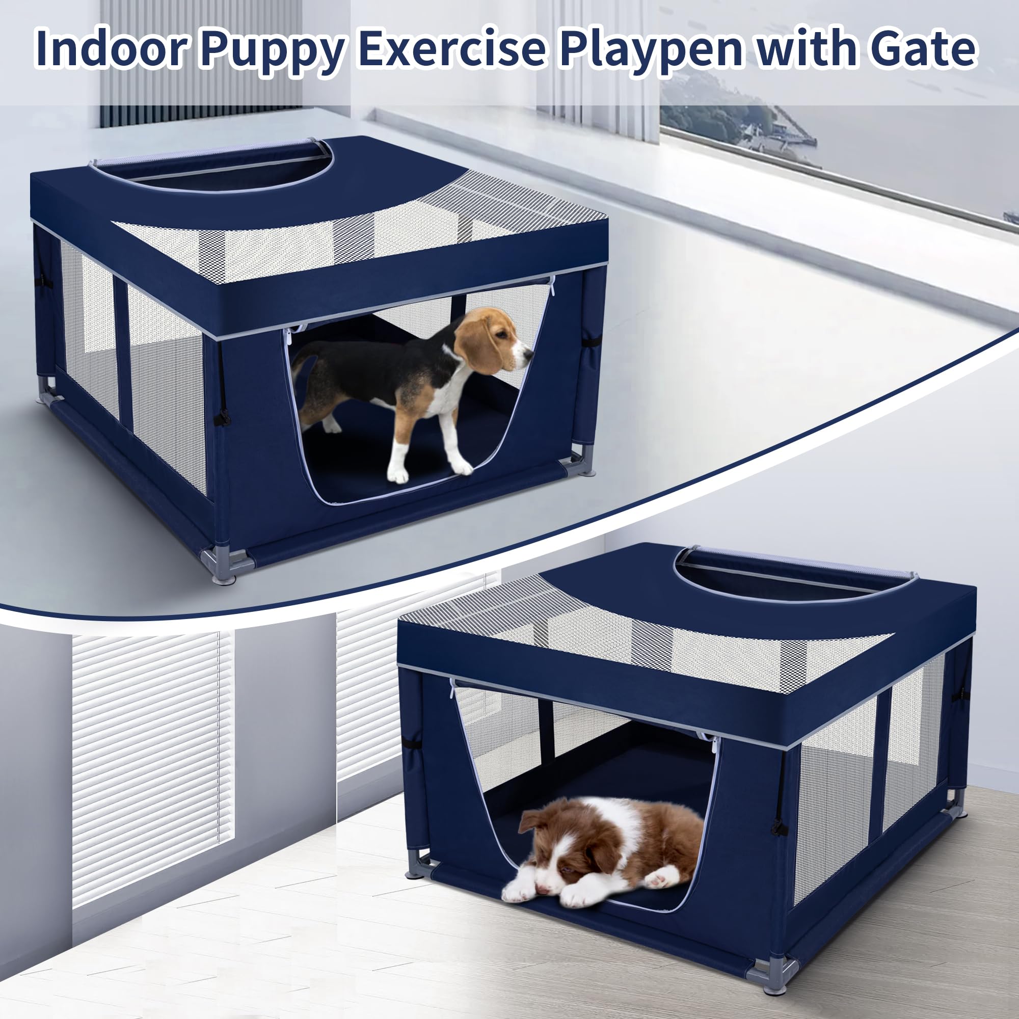 Zikopomi indoor pet playpen door enclosure with access gate