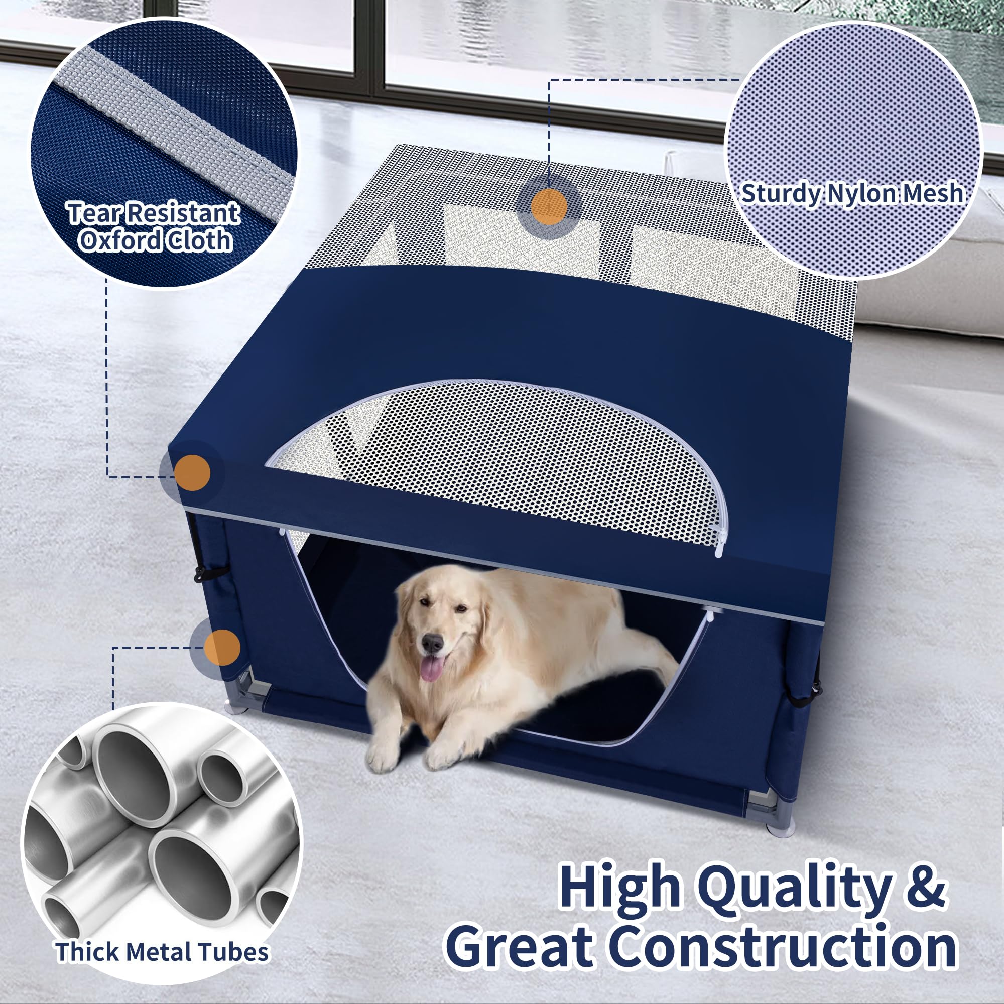 Zikopomi portable pet playpen weighs 8lbs for easy room-to-room use