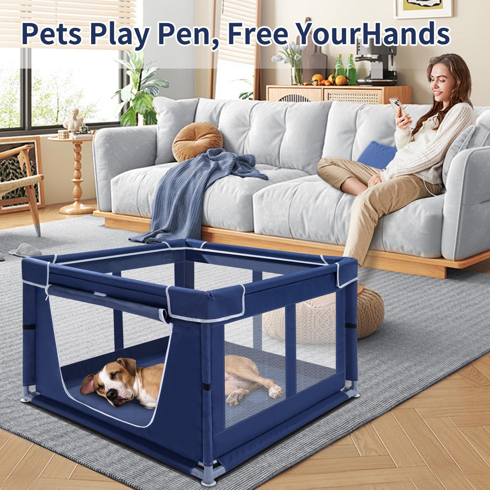 Zikopomi puppy playpen quick assembly setup for fast room organization.
