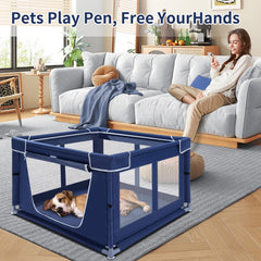 Zikopomi puppy playpen quick assembly setup for fast room organization.