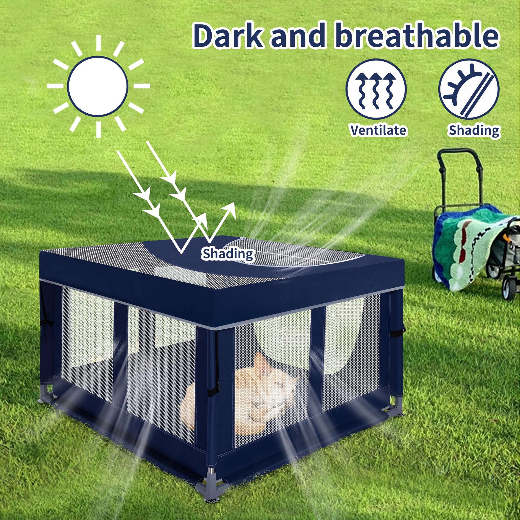 Zikopomi spacious mesh playpen for puppies and kittens with airy feel