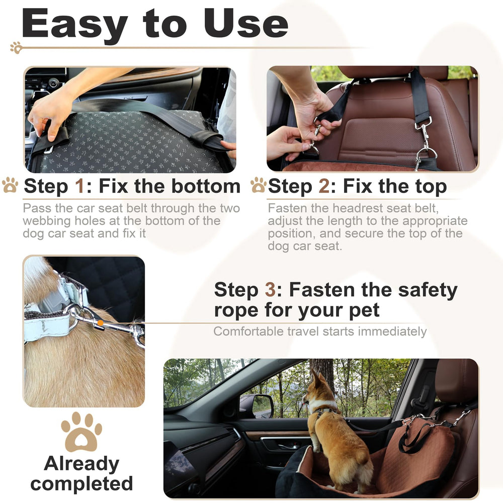 Zilemoon Car Dog Booster Seat non-slip-bottom prevents shifting during journeys.