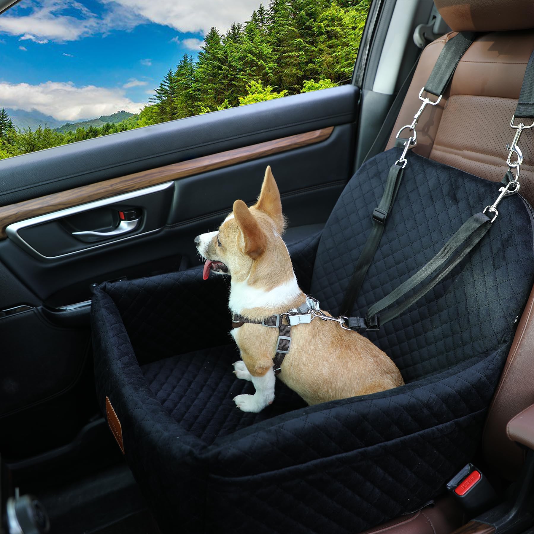 Zilemoon car dog seat easy-clean design with zipper access.