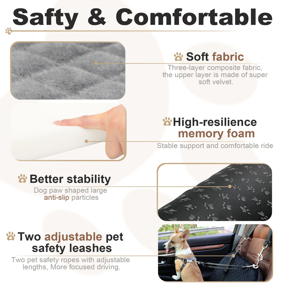 Zilemoon dog seat memory foam interior cushions your pet on rides.