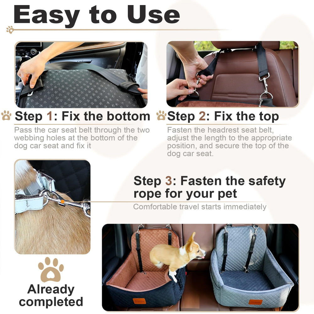 Zilemoon dog seat side storage pockets keep snacks and toys organized.