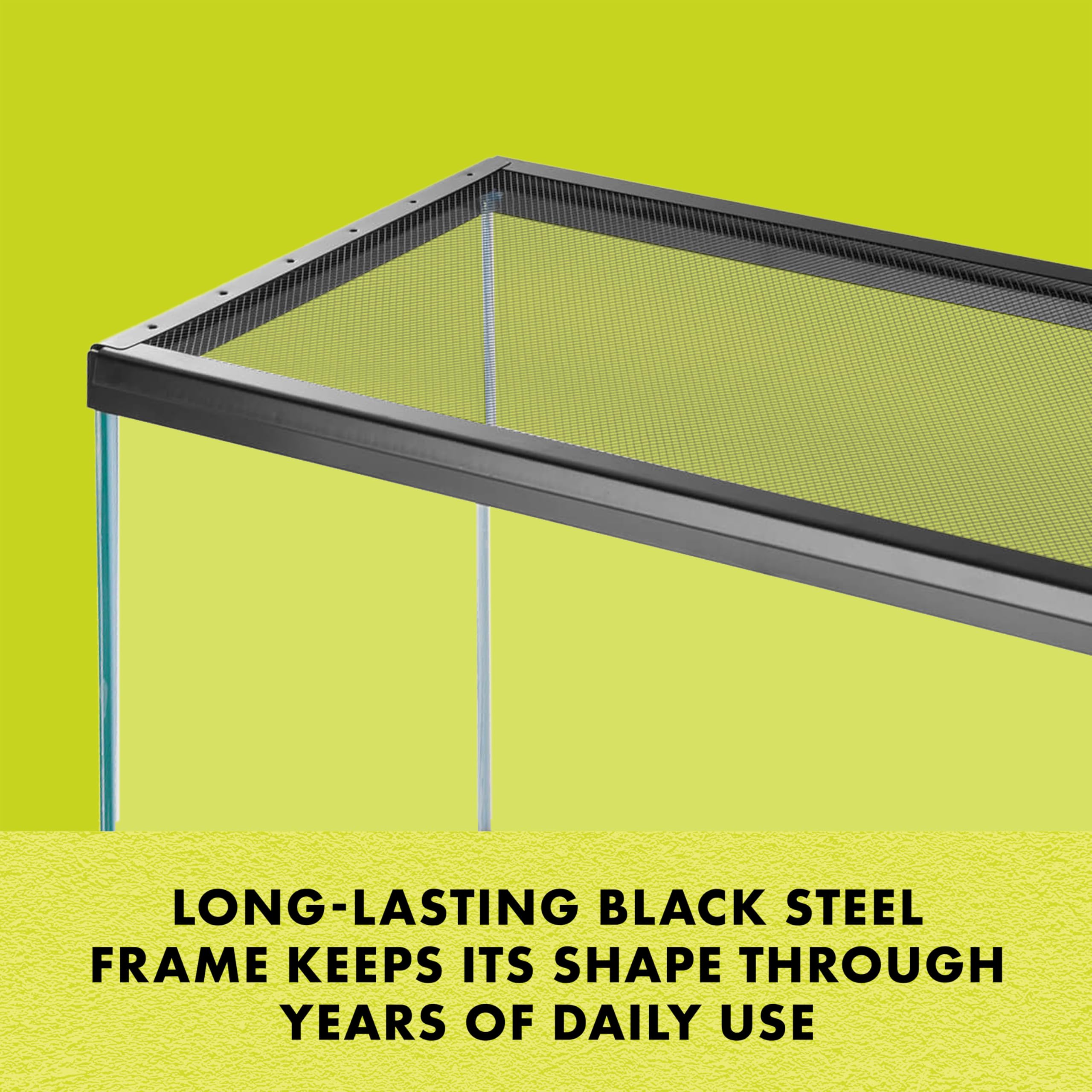 Zilla 11435 fresh air screen cover black steel frame maintains shape through daily use