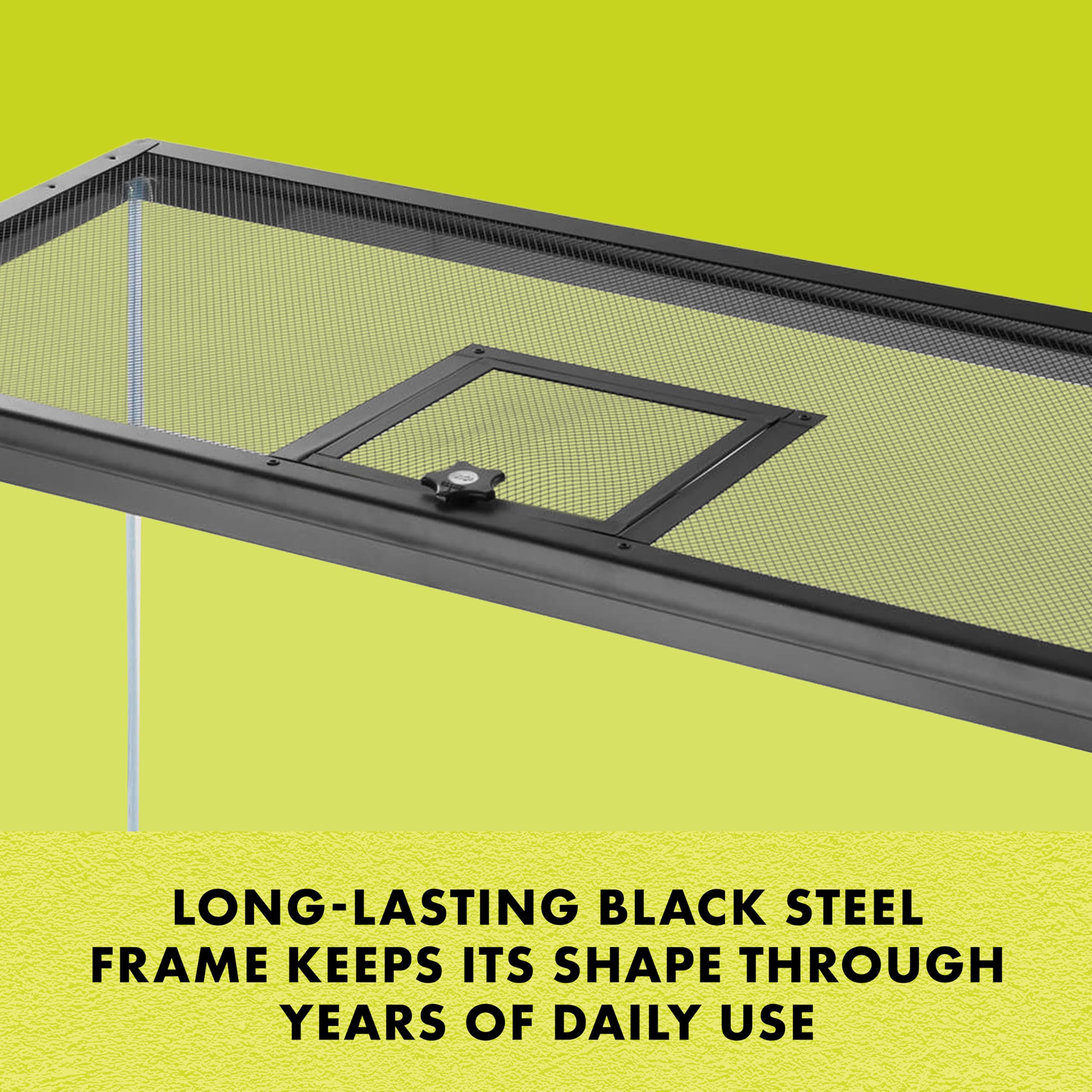 Zilla black steel frame maintains shape under daily use