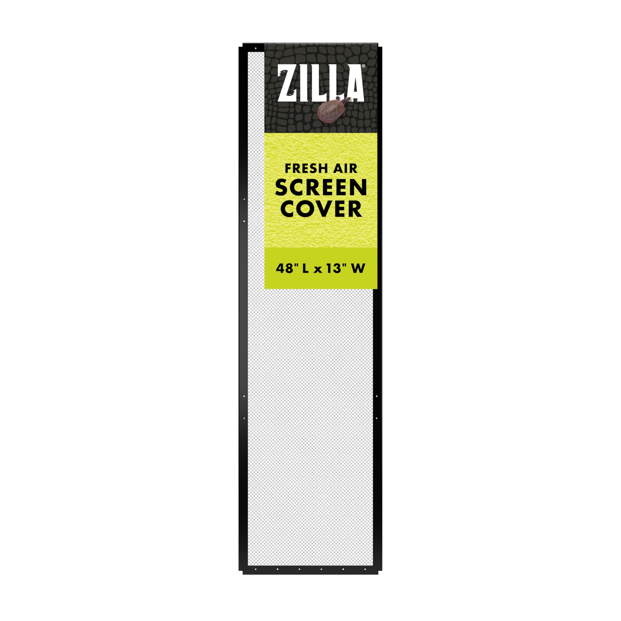 Zilla Fresh Air Screen Cover fitted to various tanks demonstrating universal fit
