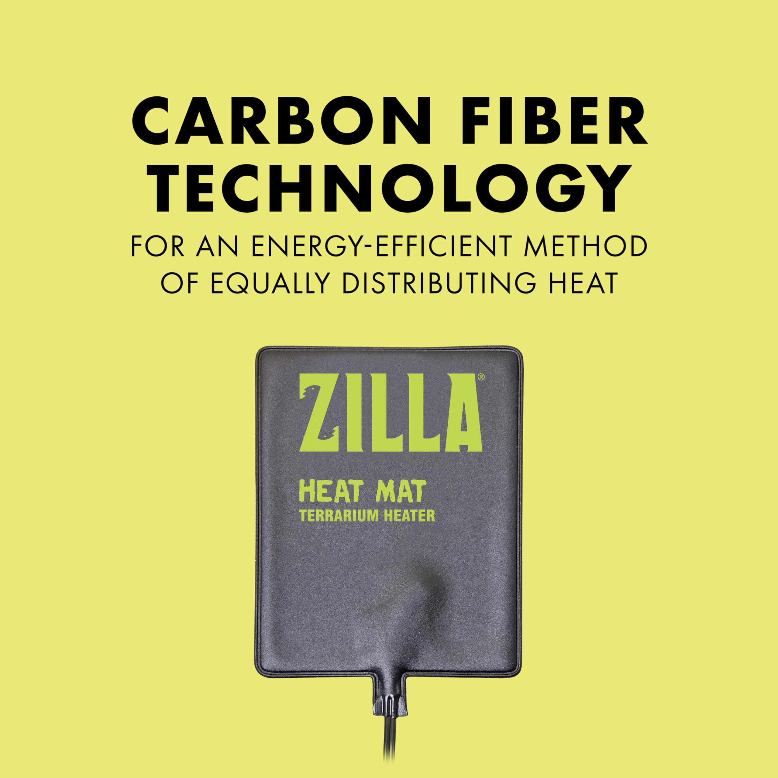 Zilla Heat Mat adhesive back mounting secures the heater inside the terrarium
