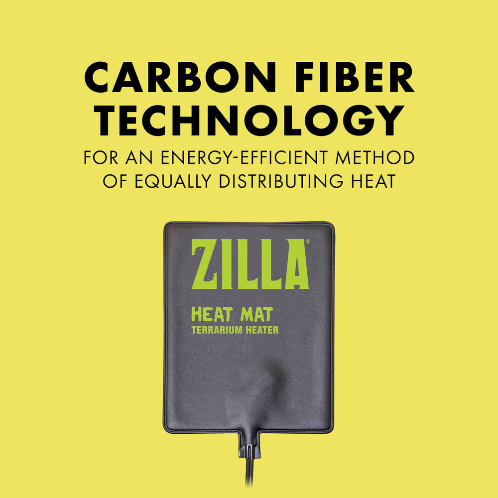 Zilla Heat Mat adhesive back mounting secures the heater inside the terrarium