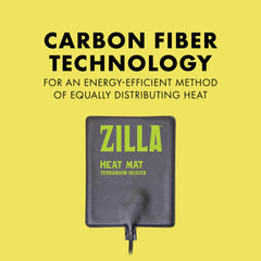 Zilla Heat Mat adhesive back mounting secures the heater inside the terrarium