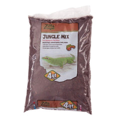Zilla Jungle Mix shows fir and sphagnum peat moss for moisture control and odor management.