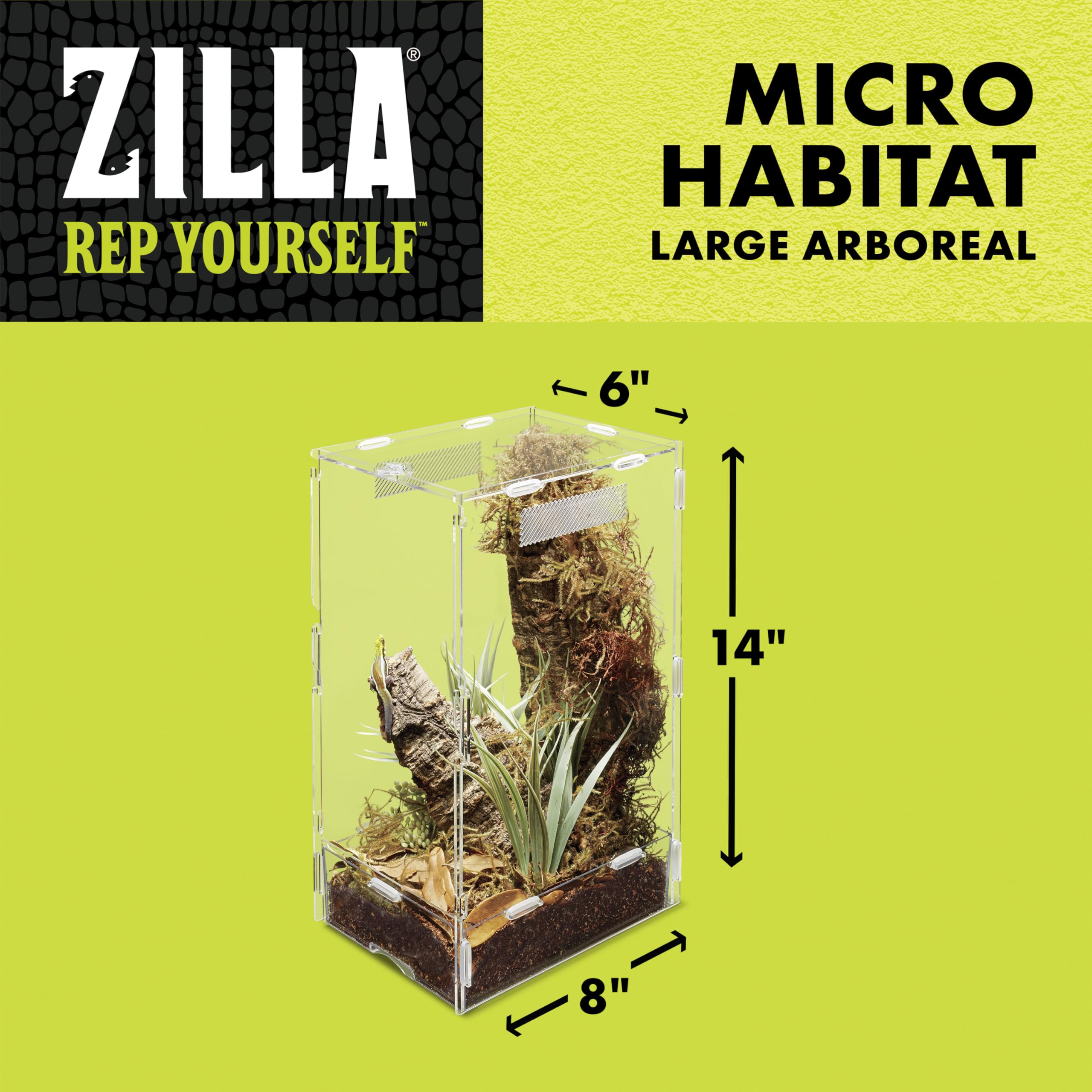 Zilla Micro Habitat locking latch ensuring secure enclosure for tiny pets