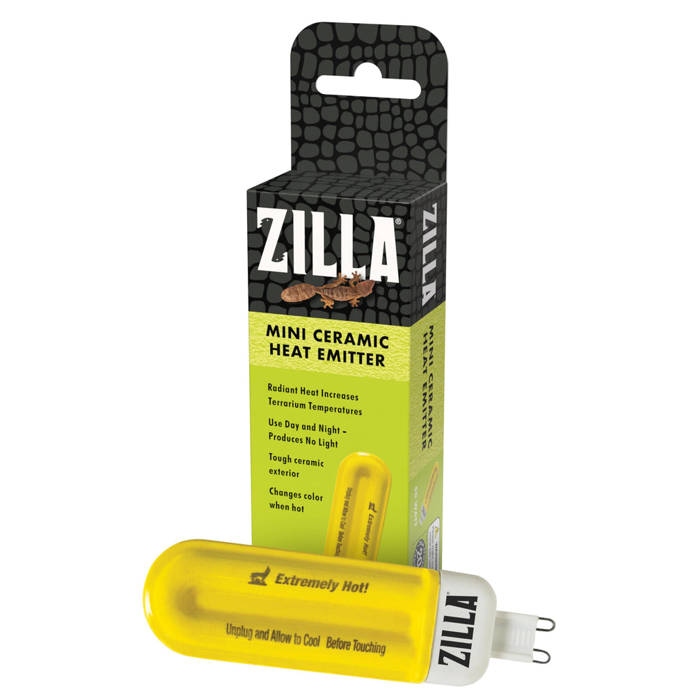 Zilla Mini Ceramic Heat Emitter 50w, side view, provides radiant heat for terrariums