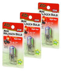 Zilla Mini Halogen Reptile Bulb 25W Night Red for warm nocturnal terrarium illumination.