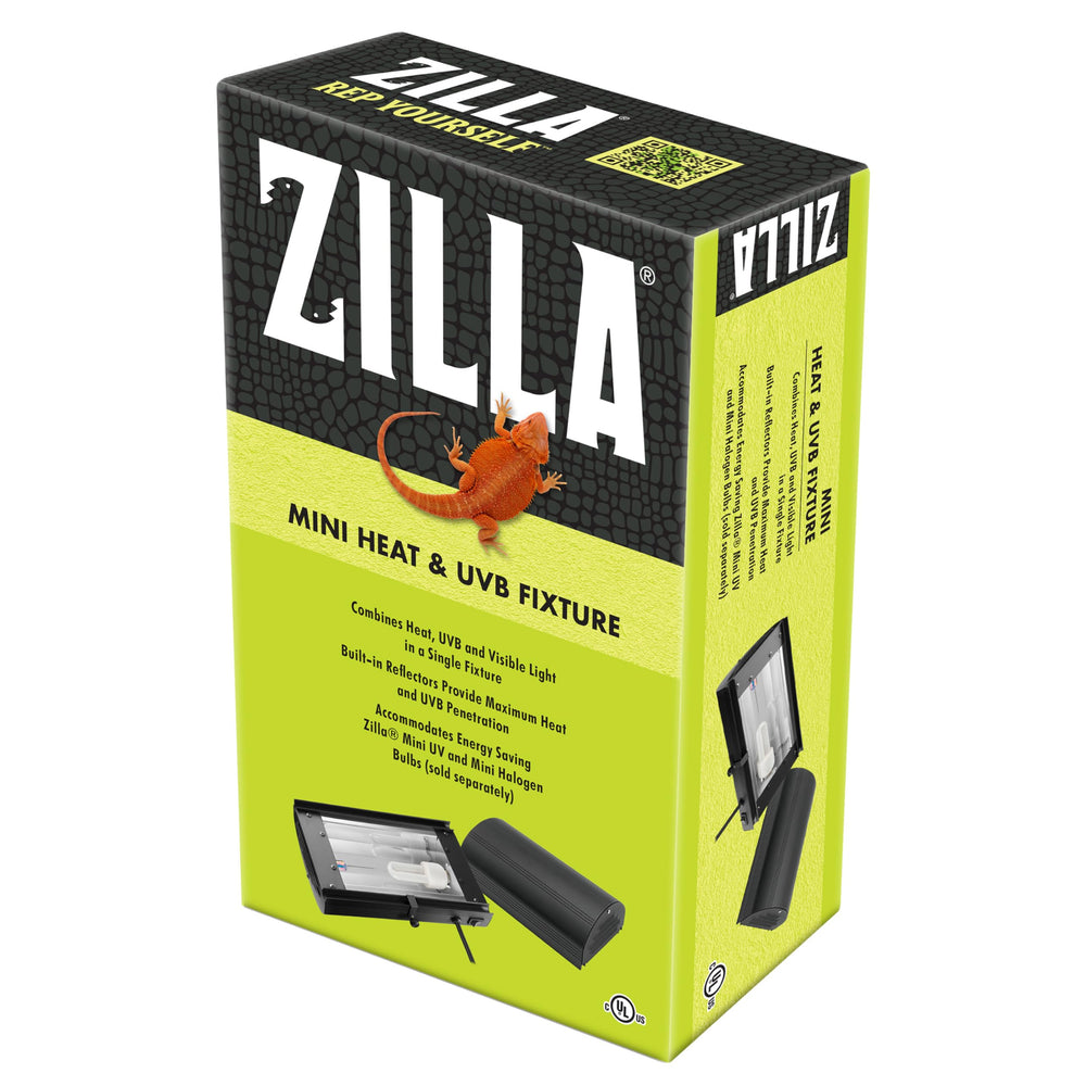 Zilla mini heat and UVB fixture top view with dual sockets for reptile setups