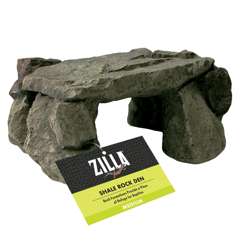 Zilla shale rock den basking-rock for reptiles, creating a natural-looking warm basking spot