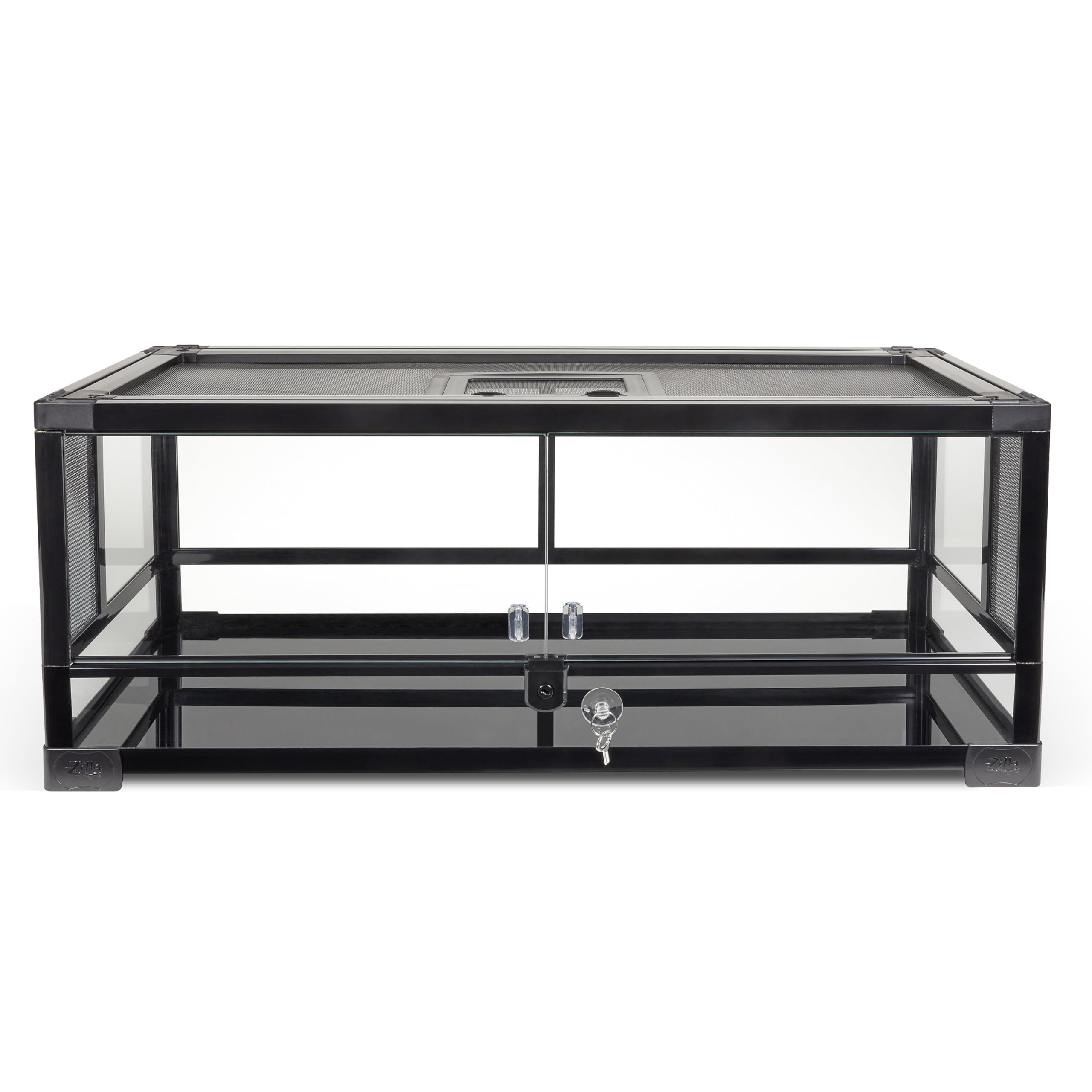 Zilla QuickBuild terrarium front door view demonstrates easy access for feeding and observation.