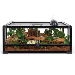 Zilla QuickBuild terrarium locking top screen shows secure enclosure for curious reptiles.