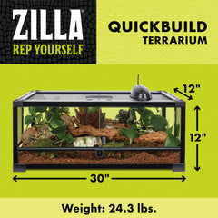 Zilla QuickBuild tempered glass window provides clear visibility for stress-free monitoring.