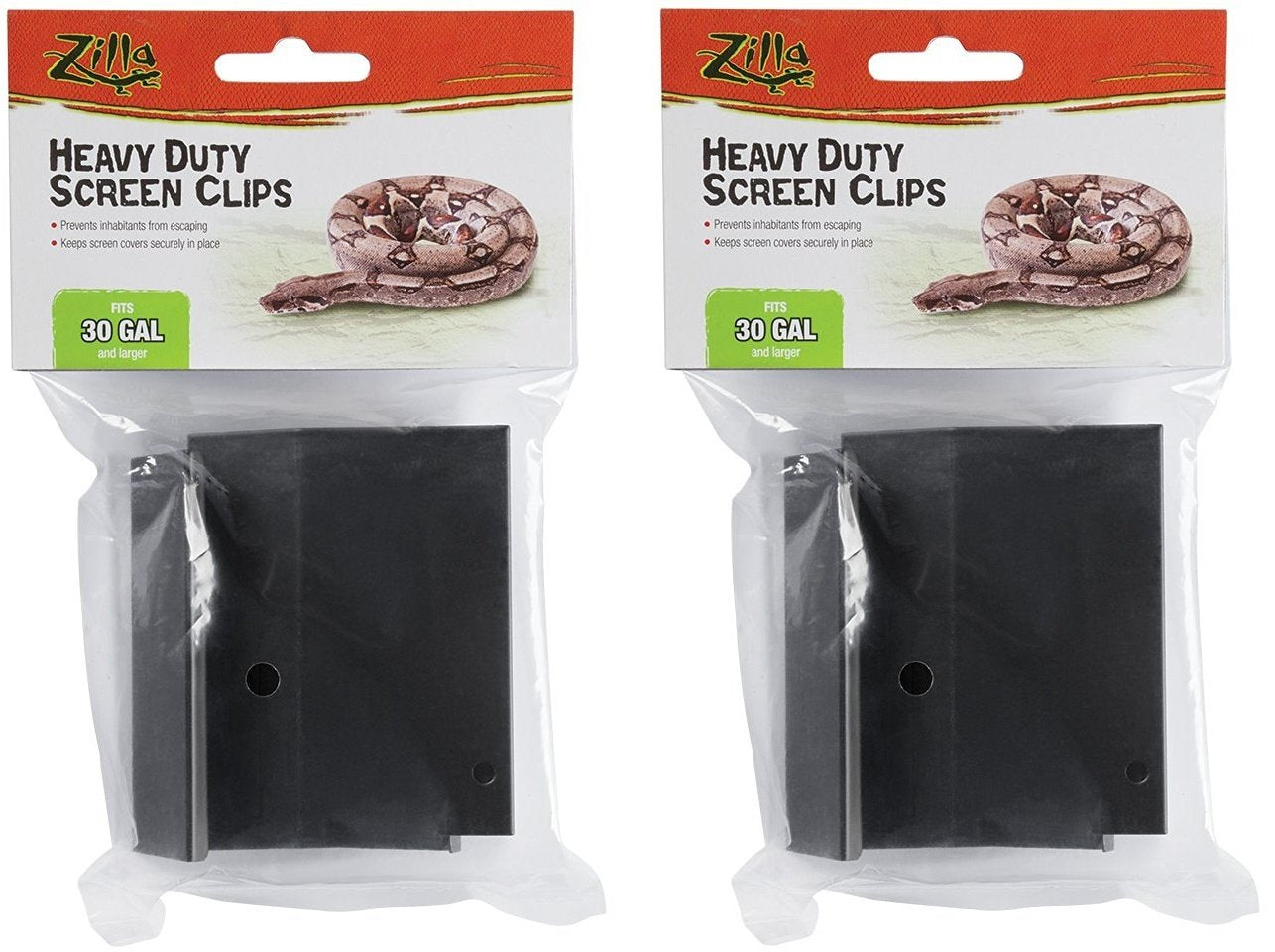 Zilla reptile screen clip secures large terrarium lid for 30-gallon enclosures.