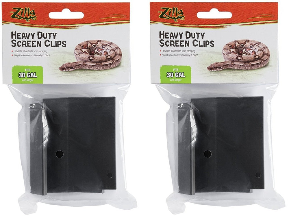 Zilla reptile screen clip secures large terrarium lid for 30-gallon enclosures.