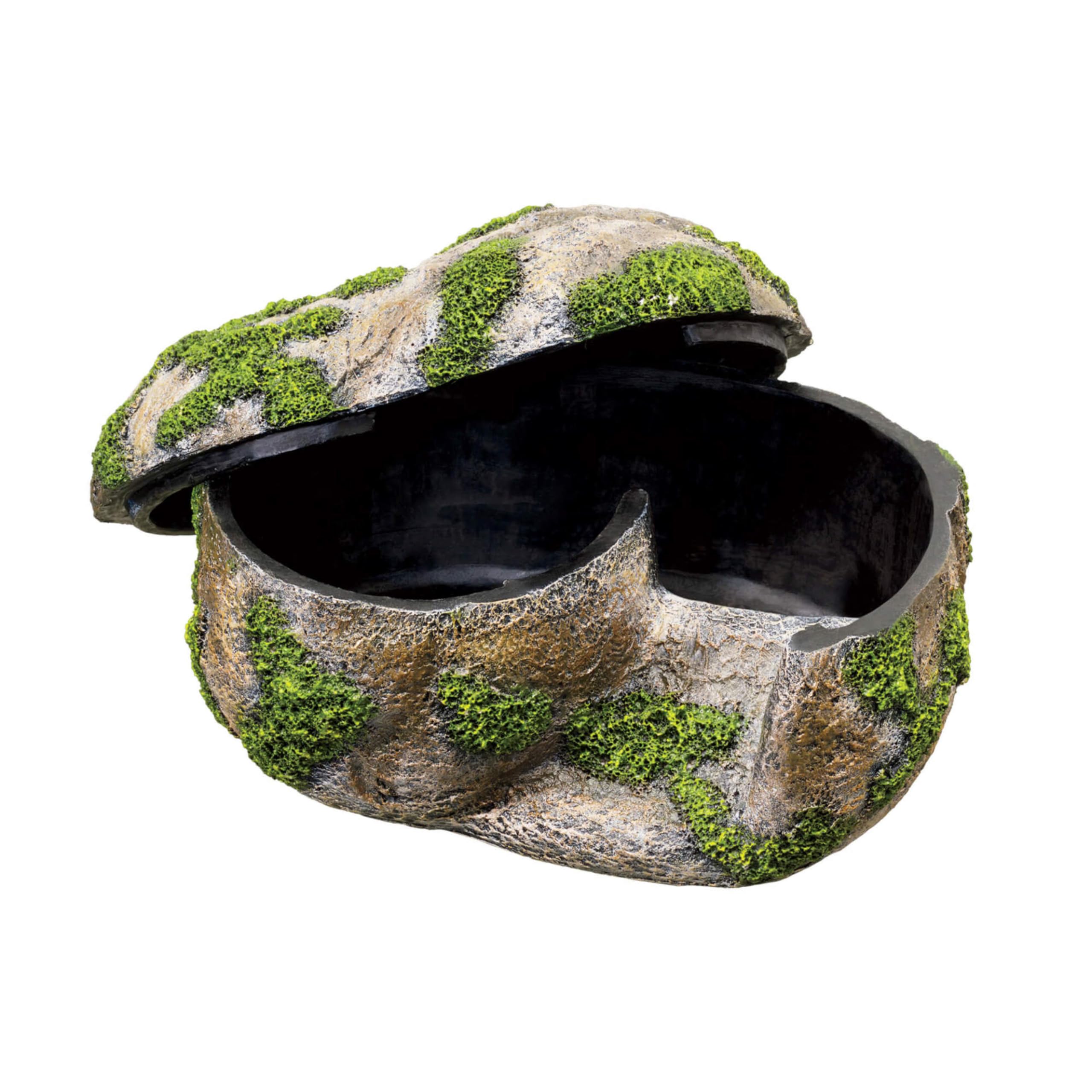 Zilla Rock Lair humidity-den highlights moist den for shedding comfort